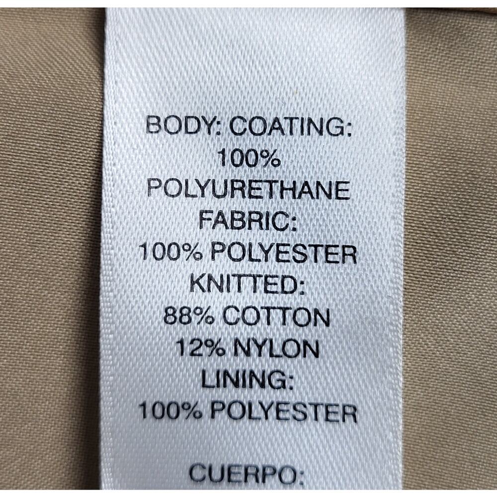 Chico's Size 1 (Reg. Med.) Tan Faux Leather Jacket Full Zip Lined Side Pockets - Picture 13 of 16